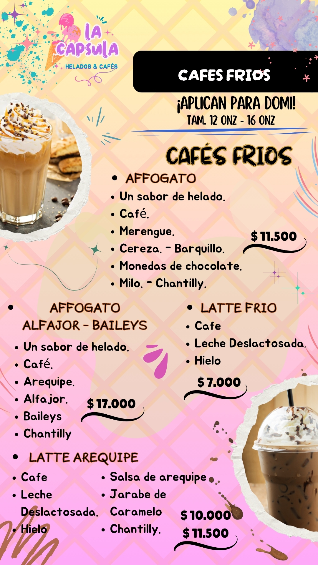 CAFES FRIOS EN LA CAPSULA, VISITANOS O PIDE TU DOMICILIO